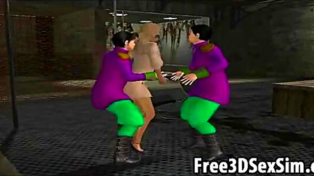 Sexy 3D cartoon babe getting fucked by the joker