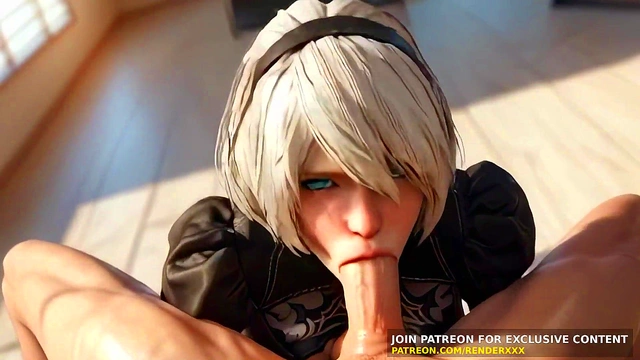 3D Animation : 2B (Nier Automata) - POV Blowjob Dick Ride Uncensored Hentai | AI Generated