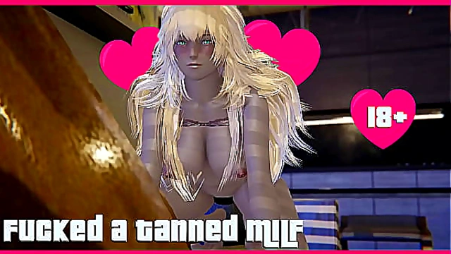 Fucked a tanned MILF l 3d hentai