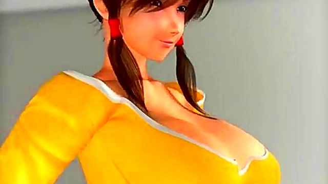 Gorgeous 3D hottie tasting a hard cock