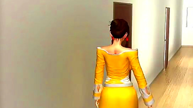 Gorgeous 3D hottie tasting a hard cock