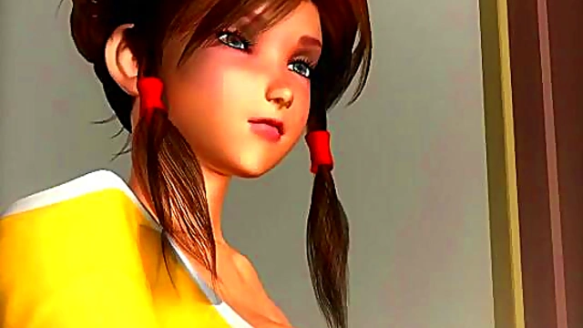 Gorgeous 3D hottie tasting a hard cock