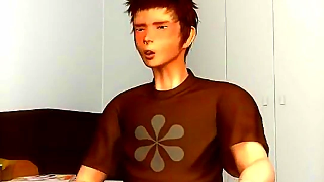 Gorgeous 3D hottie tasting a hard cock