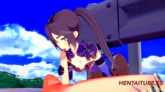 Genshin Impact Hentai 3D - Mona Handjob, Blowjob, Boobjob and Fucked with creampie in her pussy sex 1/2