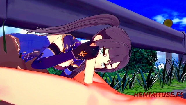 Genshin Impact Hentai 3D - Mona Handjob, Blowjob, Boobjob and Fucked with creampie in her pussy sex 1/2