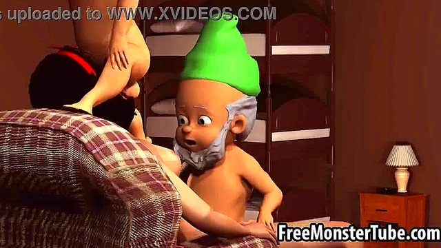 3D Snow White gets double teamed and pissed on