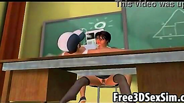 Sexy 3D teacher fucking her horny student hard