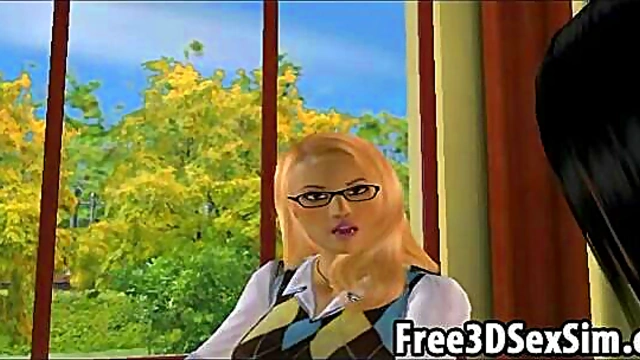 Two sexy 3D cartoon hotties going at it