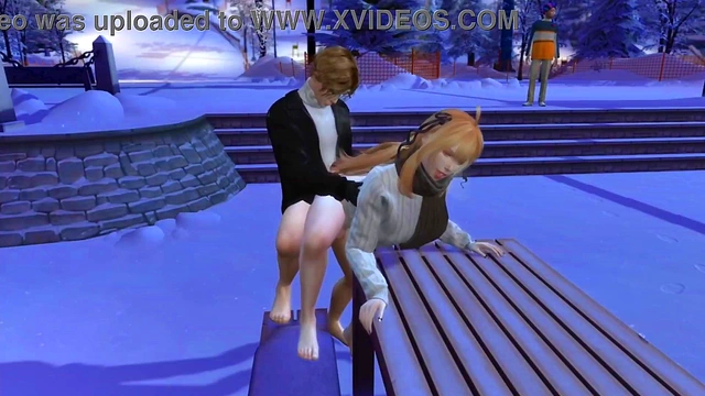 [3D Game Animation] On a snowy day, we have sex in public!