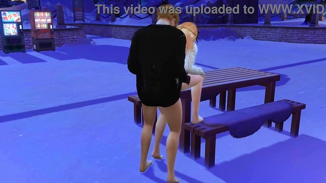 [3D Game Animation] On a snowy day, we have sex in public!