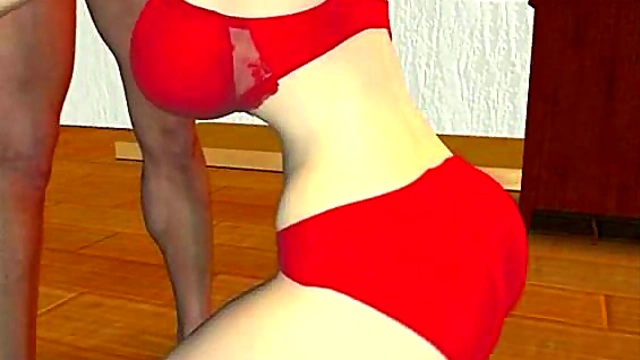 Gorgeous 3d cutie swallowing cum