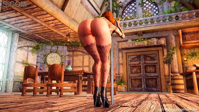 Girl Dances While Clothing Slowly Disappears! 3D