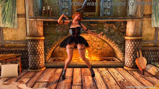 Girl Dances While Clothing Slowly Disappears! 3D