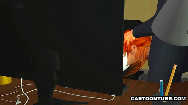 Busty 3D secretary sucks and fucks at the office
