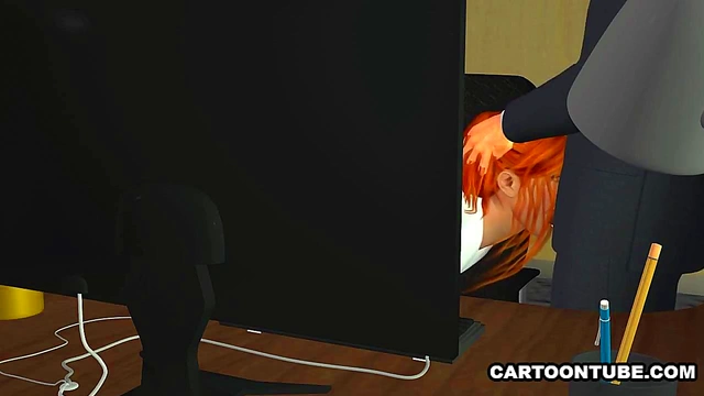 Busty 3D secretary sucks and fucks at the office