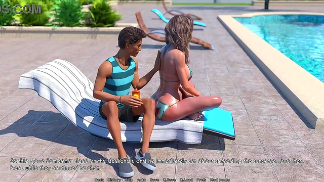 A Wife And StepMother (AWAM) #14a - Sunbath With Sam - 3d hentai, Animation, Porn games
