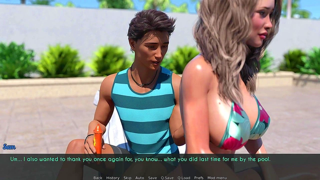 A Wife And StepMother (AWAM) #14a - Sunbath With Sam - 3d hentai, Animation, Porn games