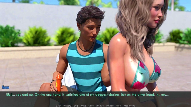 A Wife And StepMother (AWAM) #14a - Sunbath With Sam - 3d hentai, Animation, Porn games
