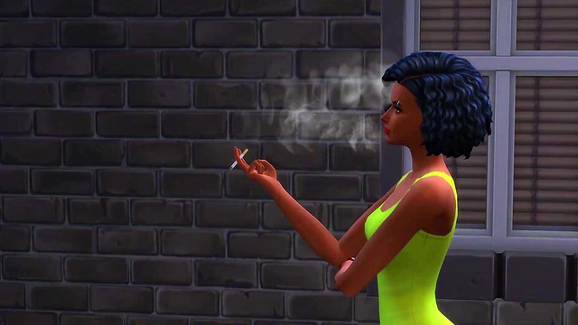 Ebony Barmaid Entertaining Two Cops At The Back Alley (Promo) | The Sims/ 3D Hentai