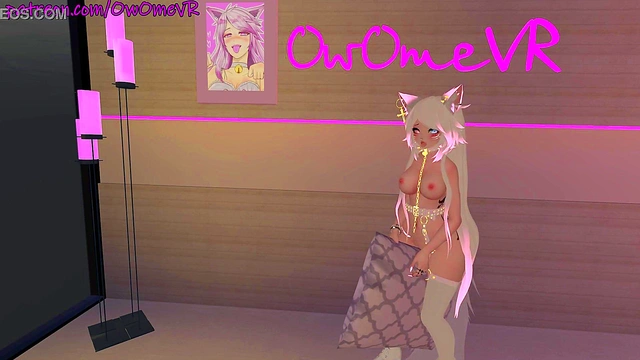 Shy Catgirl Puts on a Show for you ️solo Masturbation in Virtual Reality [VRchat] 3d Hentai Camgirl