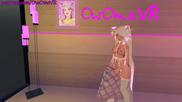 Shy Catgirl Puts on a Show for you ️solo Masturbation in Virtual Reality [VRchat] 3d Hentai Camgirl