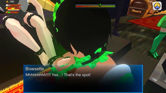 3D Femdom Bowsette Feet Piss Fart Toilet