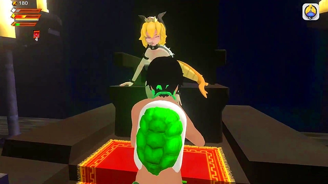 3D Femdom Bowsette Feet Piss Fart Toilet