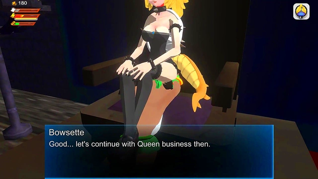3D Femdom Bowsette Feet Piss Fart Toilet