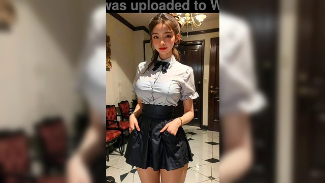(3D ANIMATED HENTAI ASIAN MODEL) wearing a maid outfit (with pussy masturbation ASMR sound!)