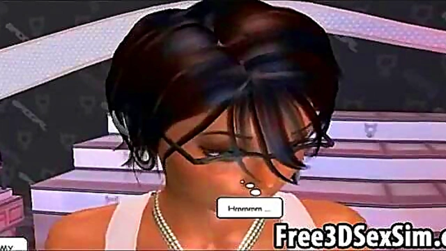 Sexy 3D cartoon babe doing a steamy dance on stage