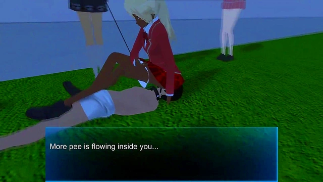 3D Femdom Piss in Face Ballbusting HUMANTOILET