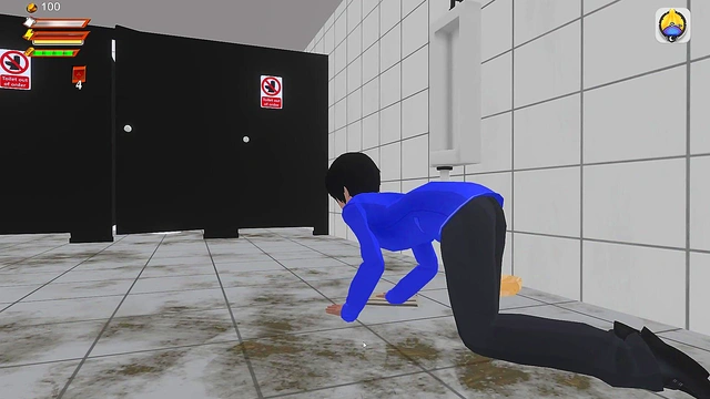3d Game "Femdom University" Toilet humiliation