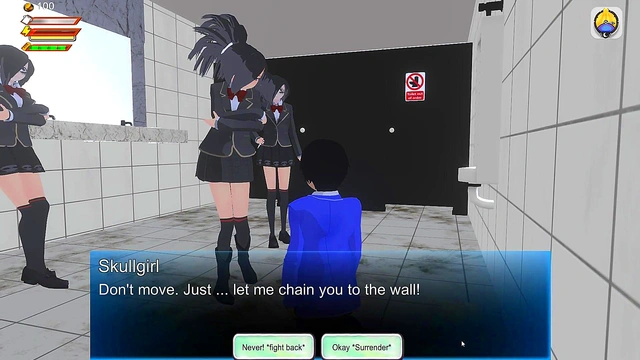 3d Game "Femdom University" Toilet humiliation