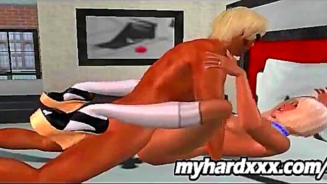 Foxy 3D Cartoon Blonde Gets Her Pussy Pounded
