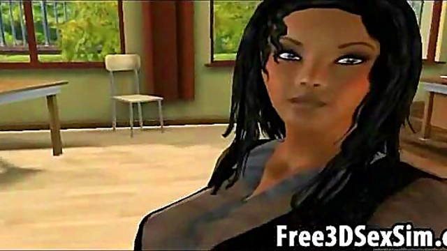 Hot 3D cartoon honey getting fucked hard after class