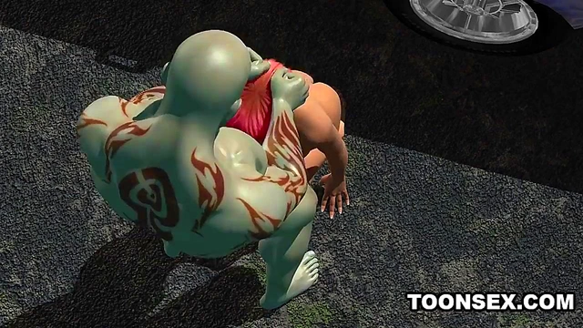 3D Babe Masturbates Before Sucking and Fucking