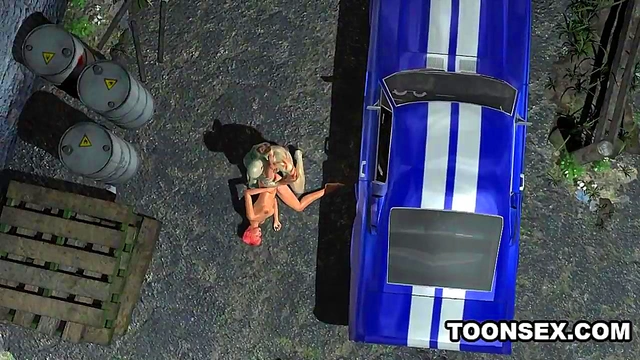 3D Babe Masturbates Before Sucking and Fucking