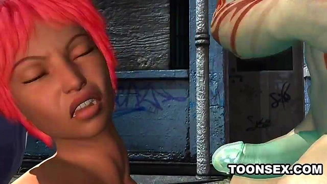 3D Babe Masturbates Before Sucking and Fucking