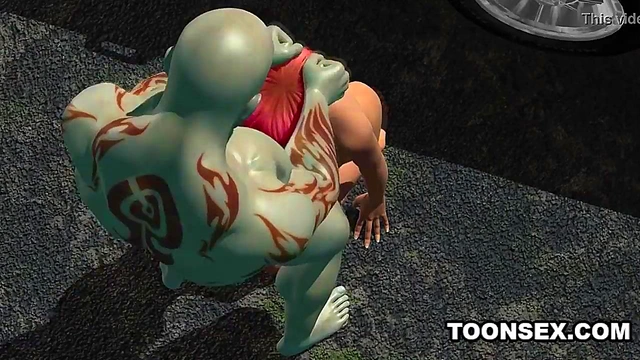 3D Babe Masturbates Before Sucking and Fucking