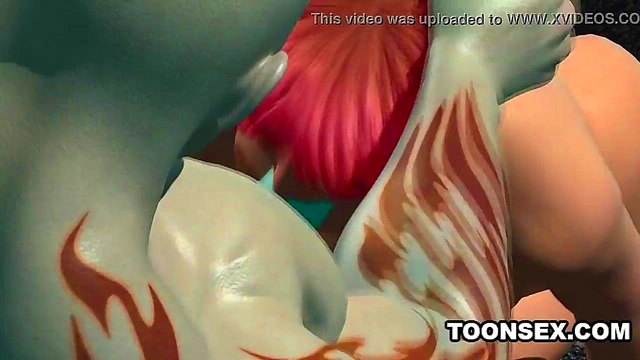 3D Babe Masturbates Before Sucking and Fucking