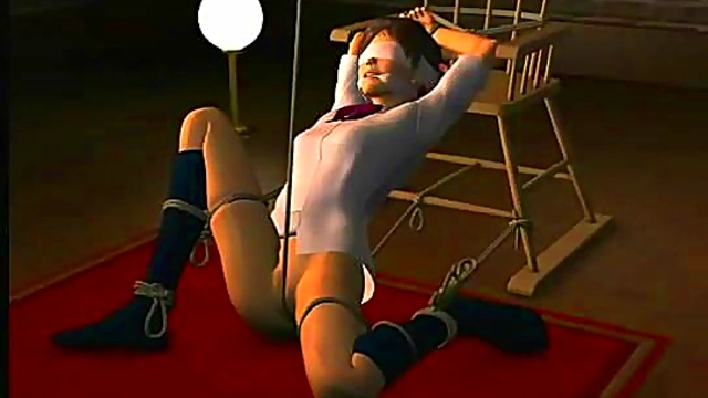 Petite 3d cutie tied up with ropes