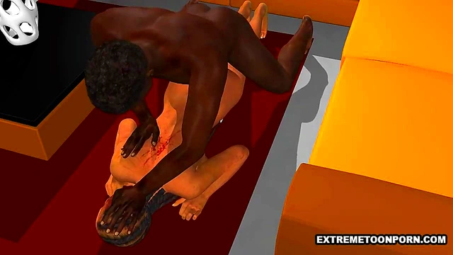 Sexy 3D zombie babe gets fucked hard by an ebony stud