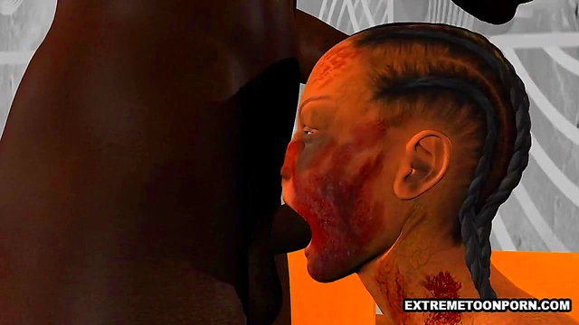 Sexy 3D zombie babe gets fucked hard by an ebony stud