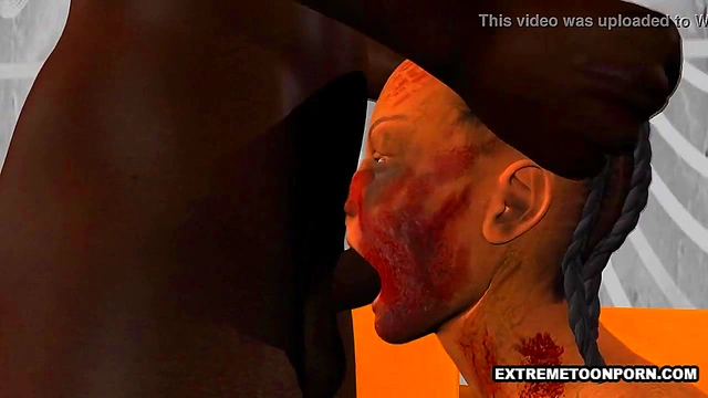 Sexy 3D zombie babe gets fucked hard by an ebony stud