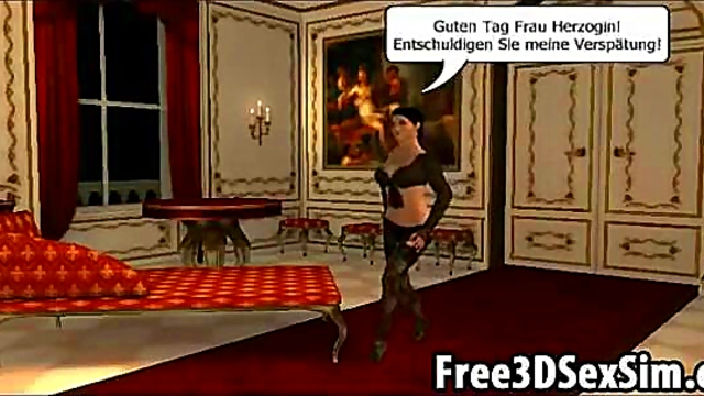 Three classy 3D cartoon hotties dyking it out