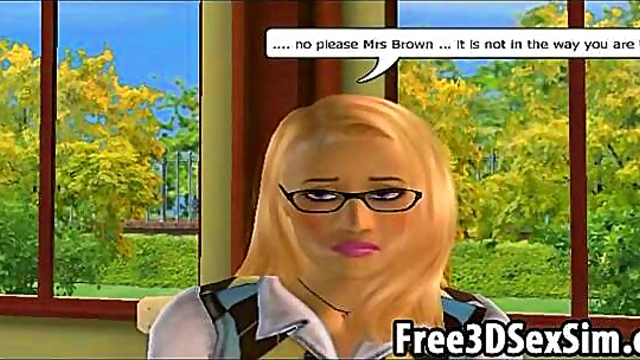 Hot 3D licking an ebony babes tight pussy