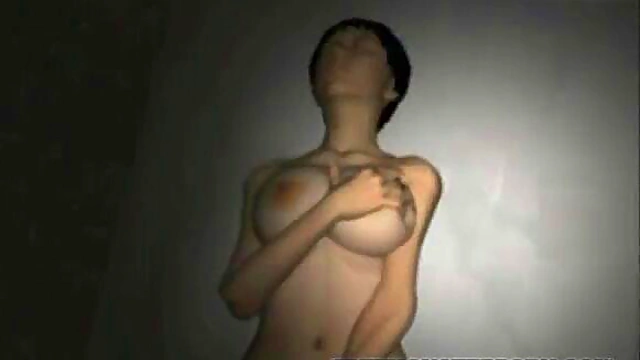 Sexy 3D lesbian babe masturbates while making out