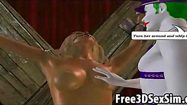 Yummy 3D cartoon blonde gets fucked by the jocker