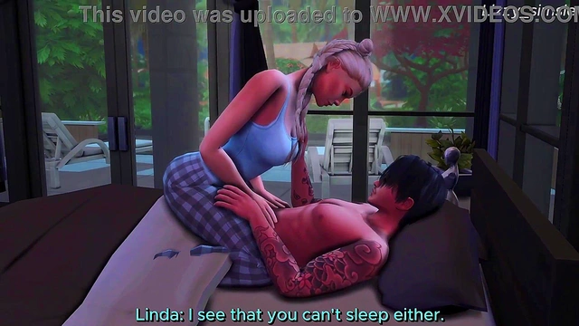 Lovely night with StepSister ends with rough fucking her tight pussy - sims 4 - 3D animation
