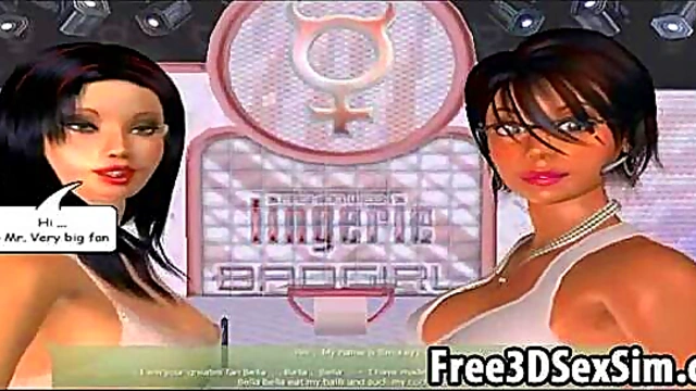 Sexy 3D cartoon hotties having a steamy show